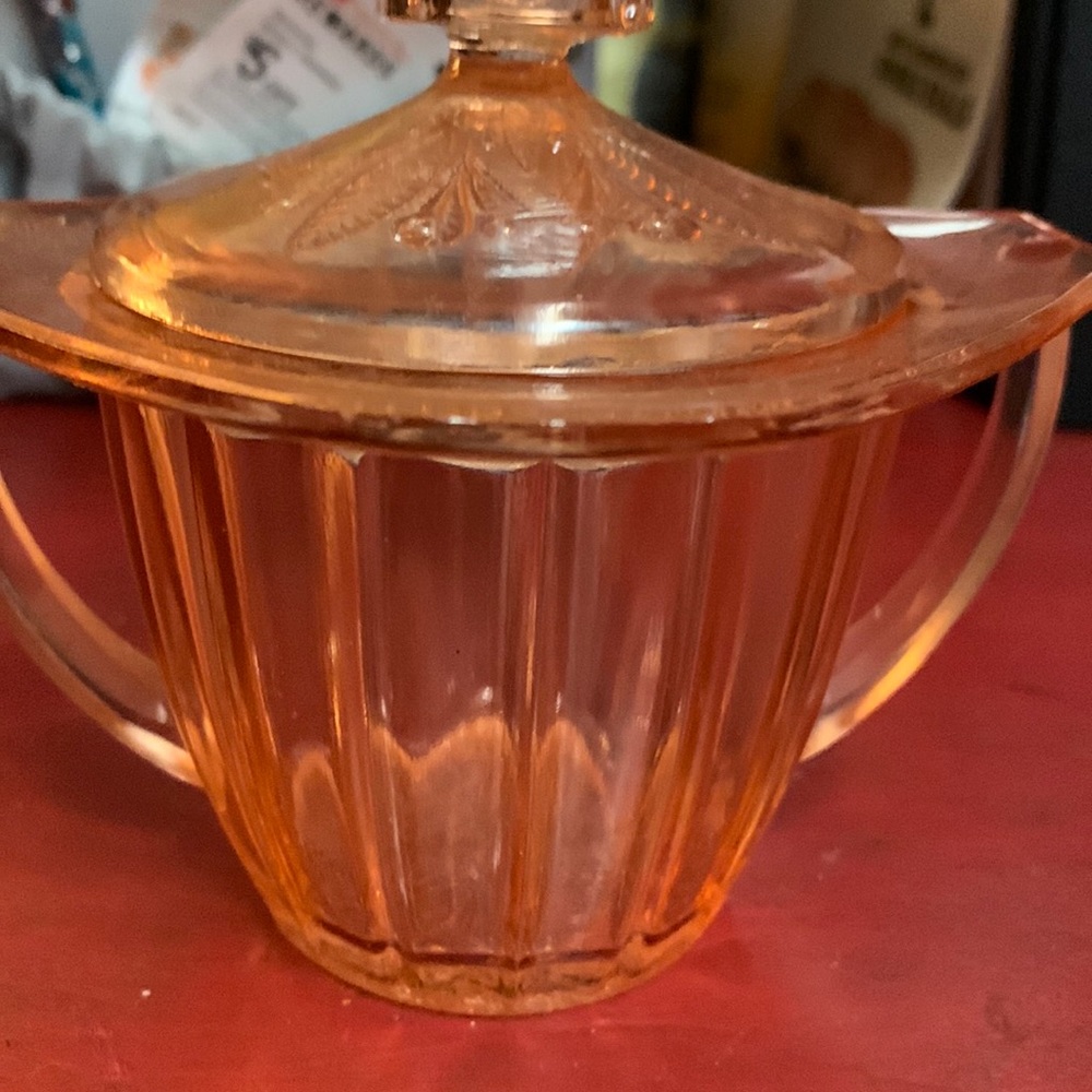 Vintage pink depression glass